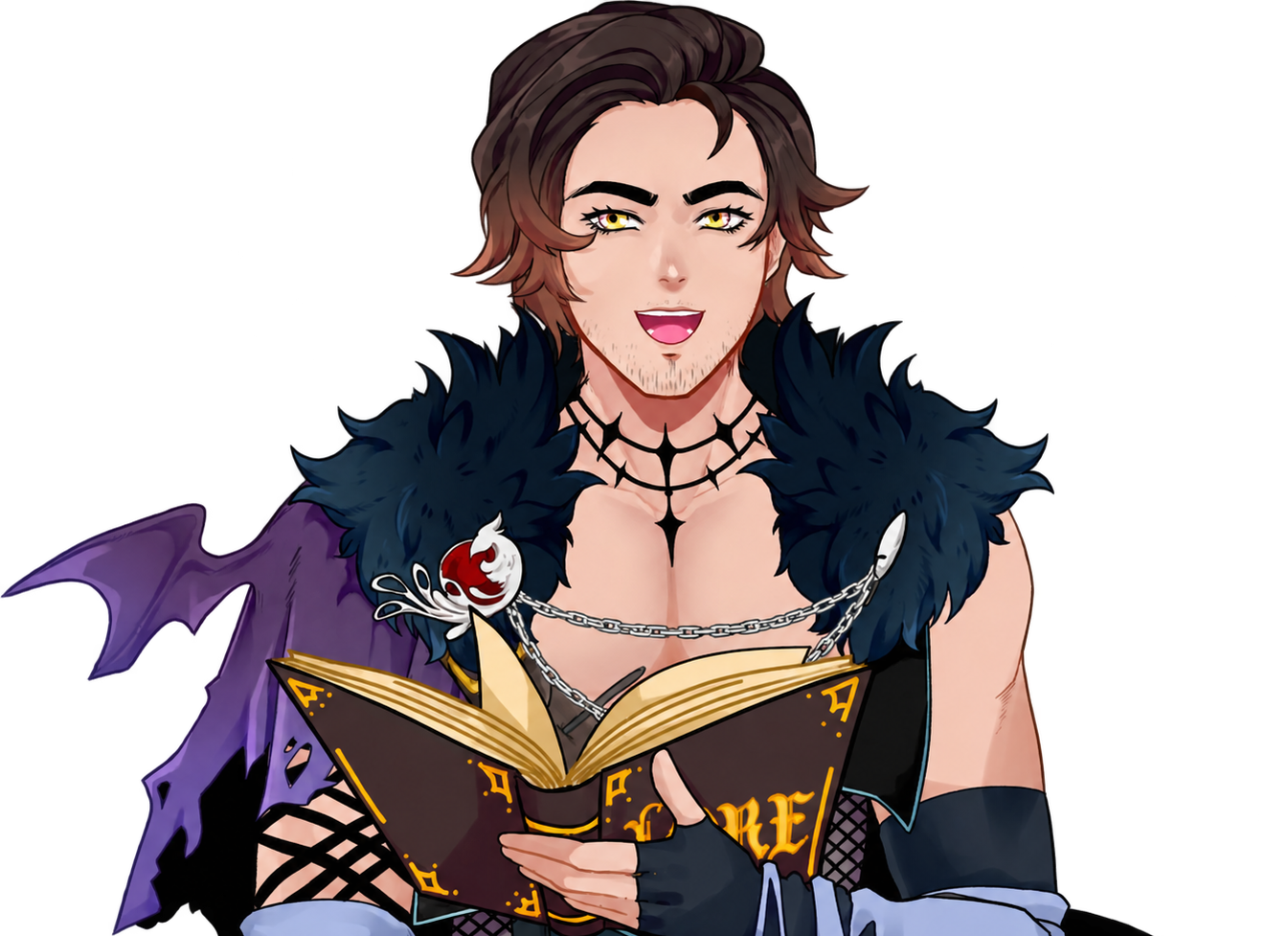 Notorious Monster holding the LORENOMICON